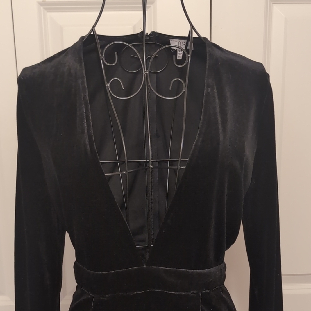 Tobi Black Velvet Romper